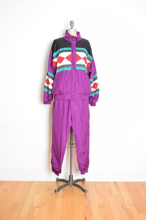 vintage 80s jacket purple windbreaker bomber coat pants matched set | Hunca  Munca Vintage | Chicago, IL