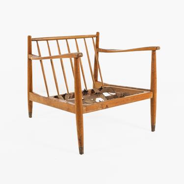 Viko Baumritter Mid Century Walnut Lounge Chair - No Cushions - mcm 
