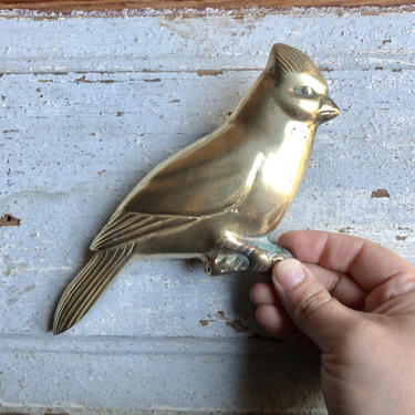 Brass Cardinal Door Knocker, Brass Bird Door Knocker 