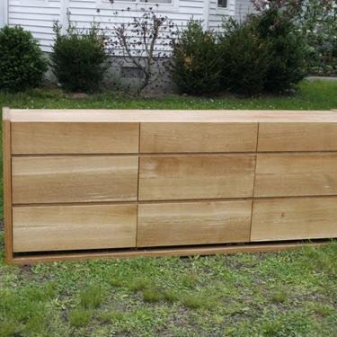 X9330a *Hardwood 9 Drawer Dresser, Framed Ends, Overlap Drawers, 90&quot; wide x 20&quot; deep x 36&quot; tall - natural color 
