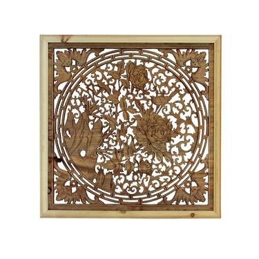 Chinese Square Flower Bird Wooden Wall Plaque Panel cs4286E 