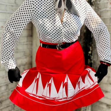 Vintage Liz Claiborne Sail Boat Skirt 