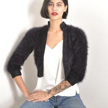 Black angora outlet cardigan