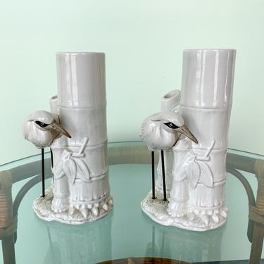 Fitz and Floyd Crane Vases