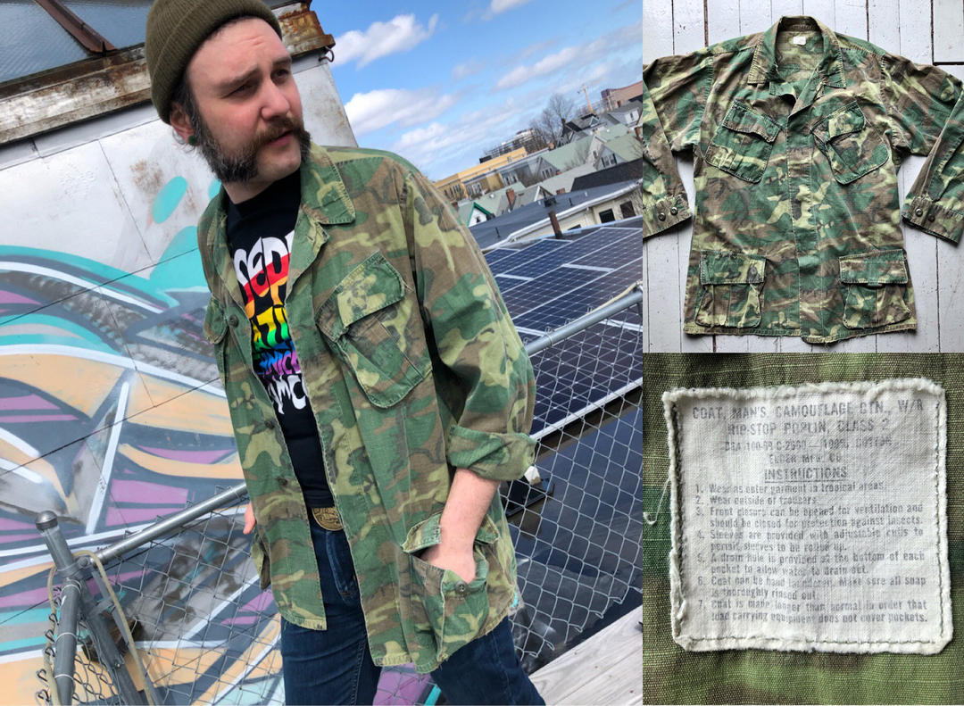 1960s Vintage Vietnam Camo Jacket - Class II ERDL, 1969 - | High