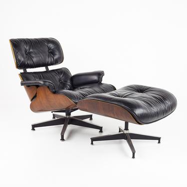 Eames for Herman Miller Mid Century Lounge Chair in Walnut with Ottoman - mcm 