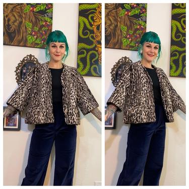 Vintage 1960’s Faux Leopard Print Cropped Coat 