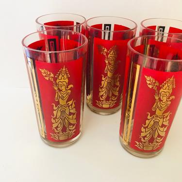 Vintage 1950s Culver Red Gold Asian Thai Goddess | JoAnntiques - San Diego,  CA | ATTIC