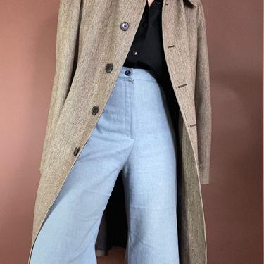 vintage wool blend menswear trench jacket / large 