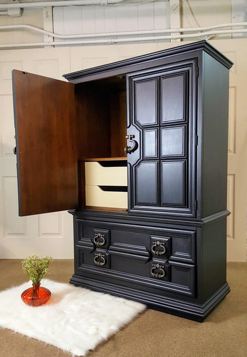 Black Armoire Thomasville Dresser Chest Wardrobe By