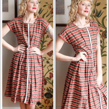 1950s Dress // Striped Lee Wently Dress // vintage 50s dress 