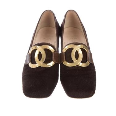 CHANEL Shoes Loafers CC Suede Patent Calfskin Quilted Flat Heels  Purple-Black - Chelsea Vintage Couture