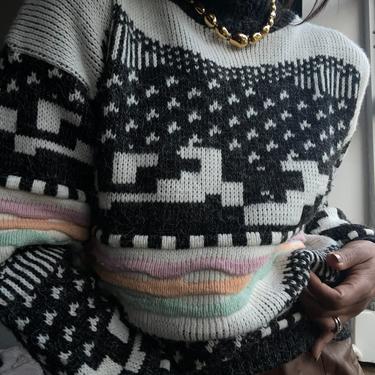 vintage textured patterned sweater 