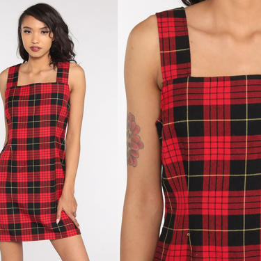 princess polly baby blue dress Silk Laundry 90S SLIP DRESS - FOREST PLAID