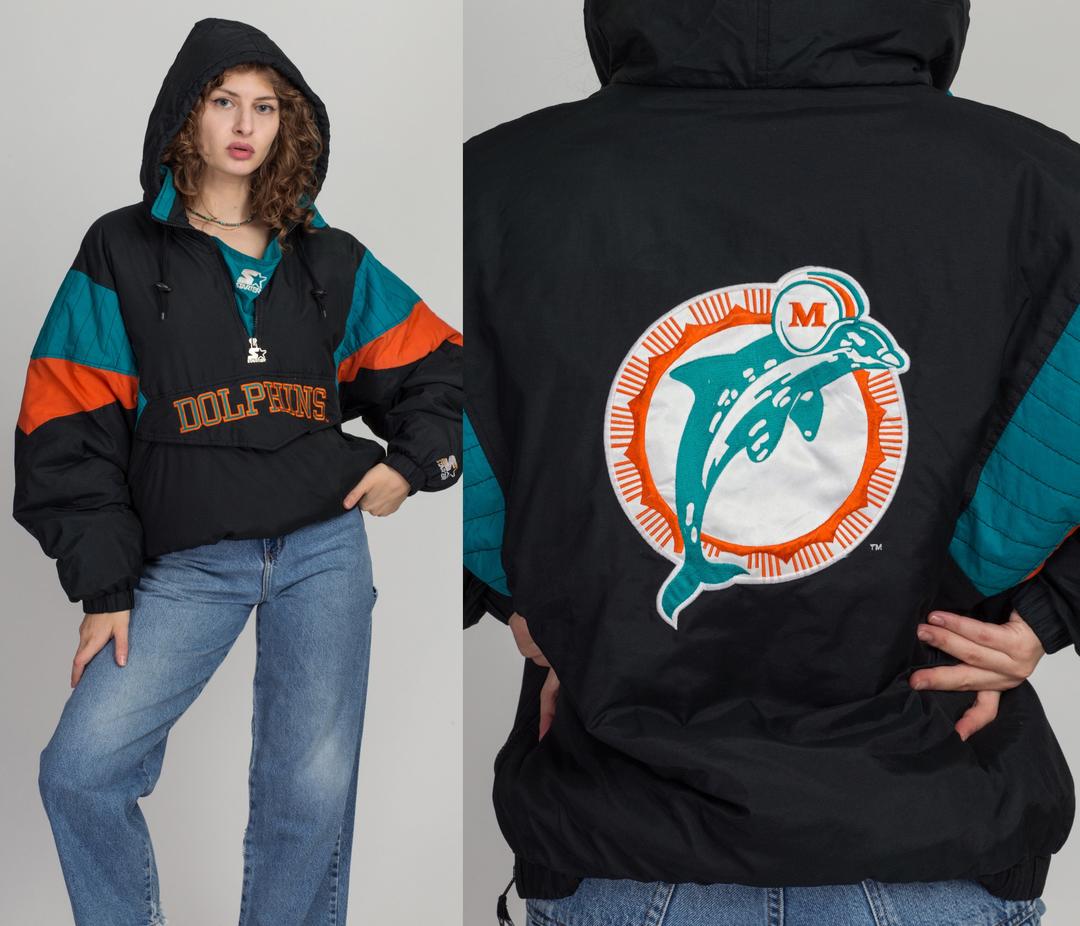 vtg Starter Pro Line jacket SMALL Miami Dolphins pullover anorak nfl 90s  00s y2k