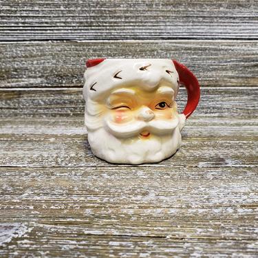 Vintage Winking Santa Claus Mug, 1960s Inarco Japan, Blinking Santa Ceramic Cups, Christmas Coffee Tea Cup, Hot Chocolate, Vintage Christmas 