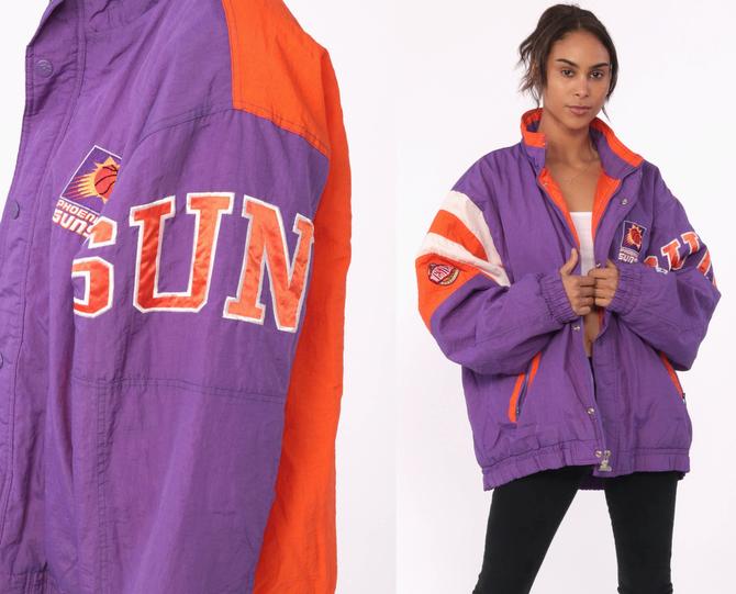 Vtg 90s Phoenix Suns Pro Player Warm Up Jacket Mesh az NBA Basketball