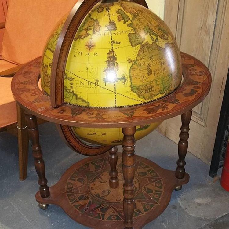 Rolling globe bar cart. $125.