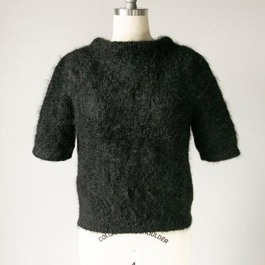 1980s Short Sleeve Sweater Wool Mohair S 