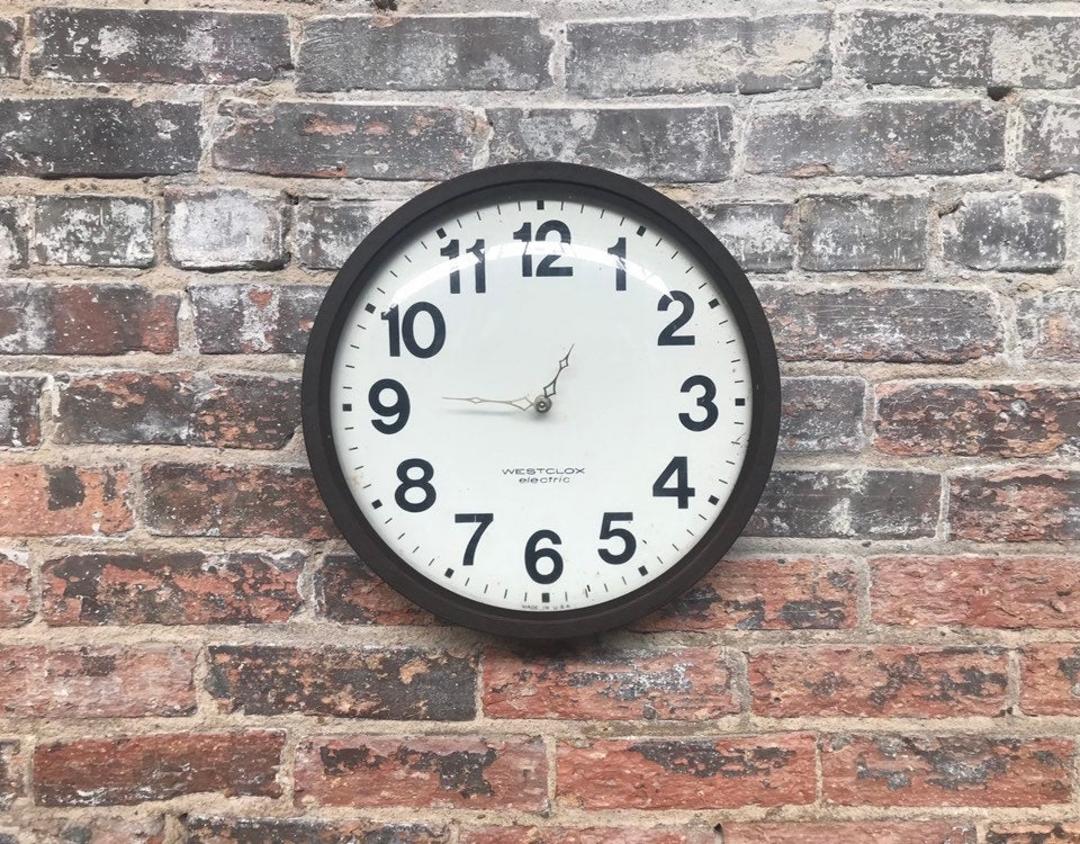 Vintage Westclox Monitor 26135 School Office Wall Clock North Grove