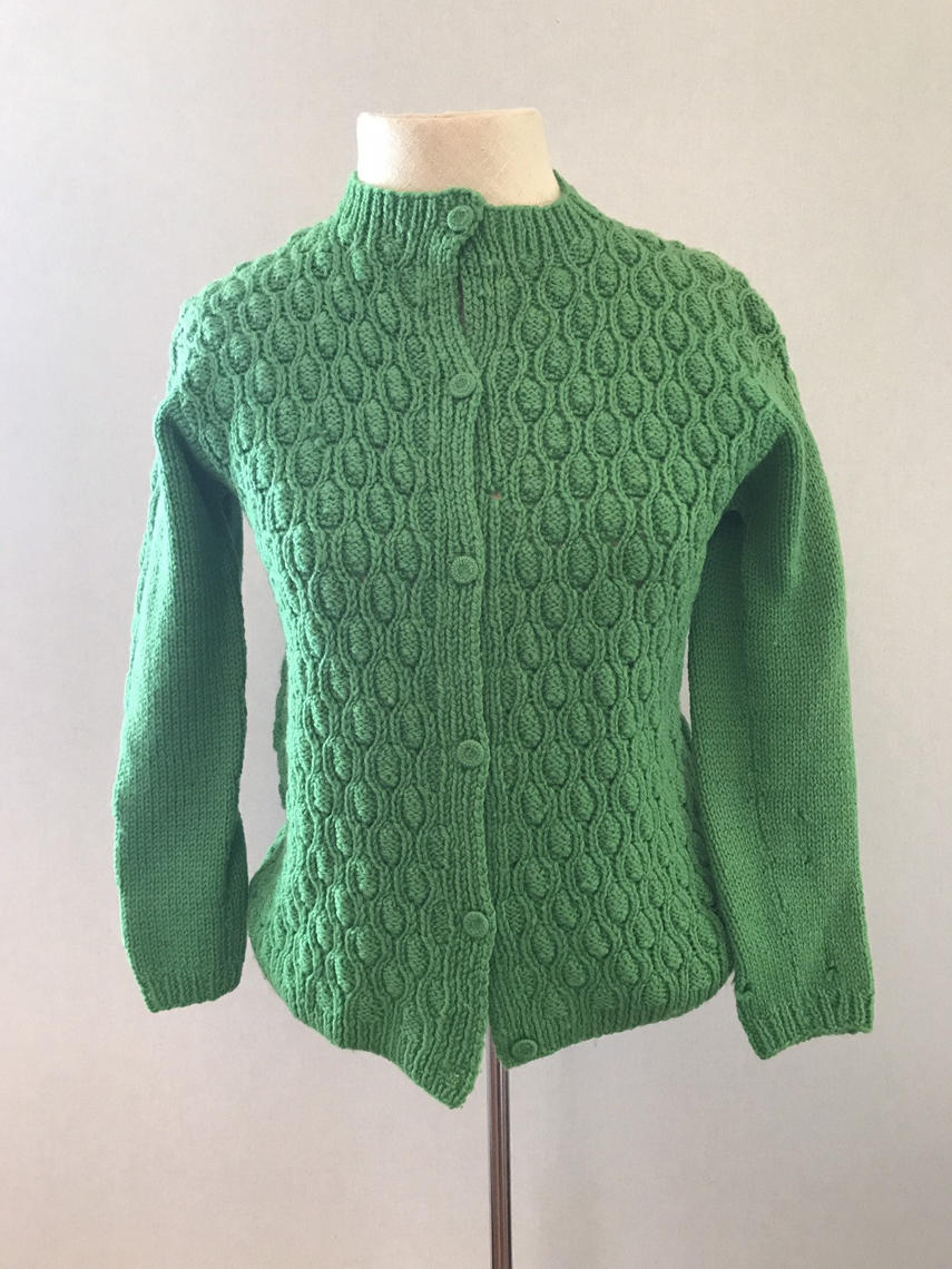 高評価レビュー 50s Sweater Cardigan Knit Hand Vintage 60s Bone City | トップス