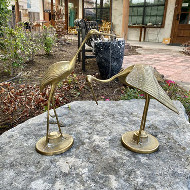 Pair of Vintage Brass Cranes from deals the 60's