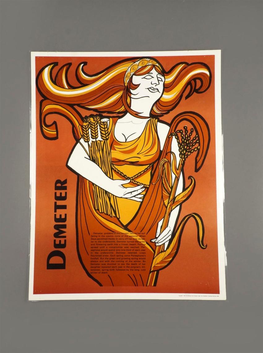 1972 Demeter Poster Greek Mythology Laminate The Perfection Form ...