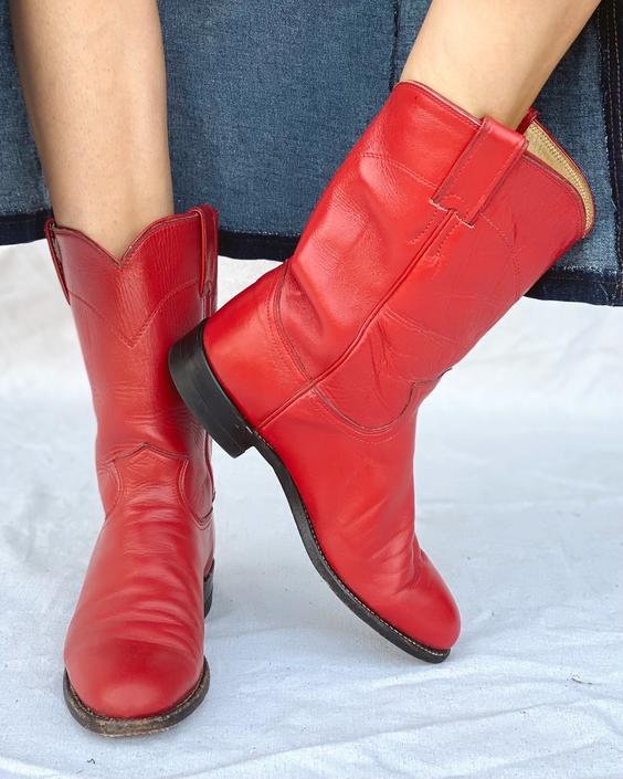 Red justin roper boots deals