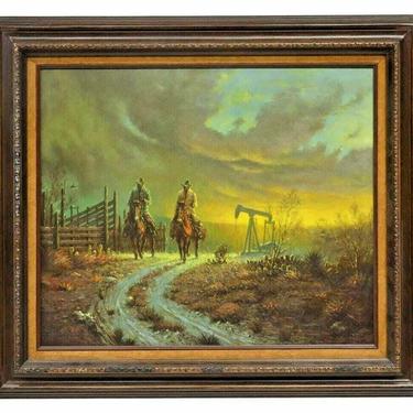 Painting, Oil, &quot;Cowboy on Horse&quot;, Derek, B. Adams Western Cowboy , 20&quot; X 24&quot;