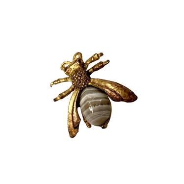 Bee Brooch With Agate 