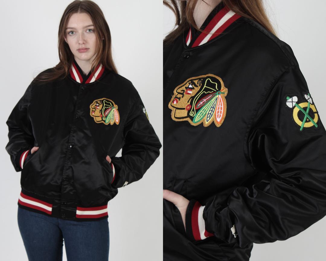 STARTER NHL Vancouver Canucks Men's The Enforcer Retro Satin Jacket,  XX-Large, Black 