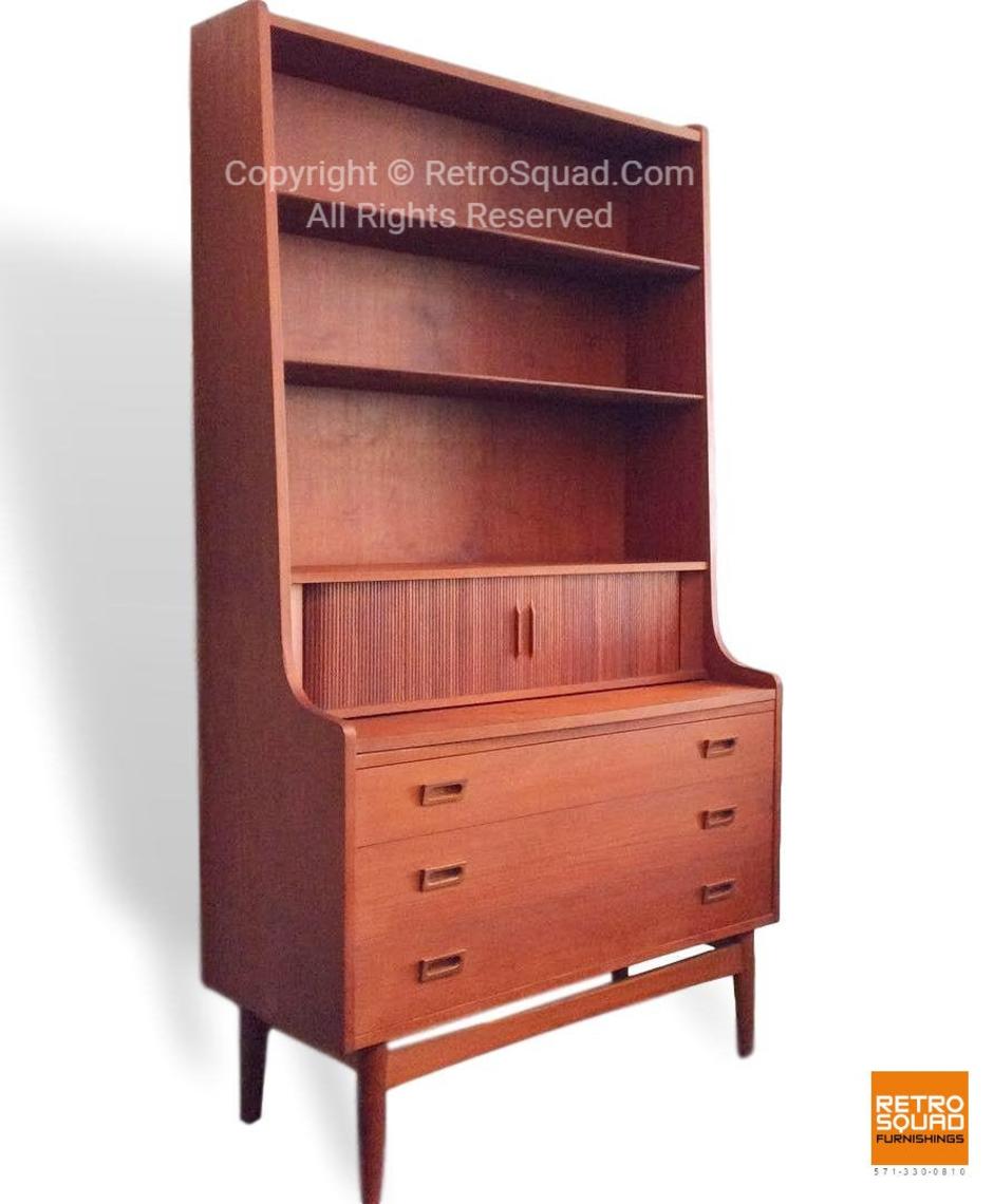 Danish Modern Teak Secretary Desk Dresser From Denmark Designed By