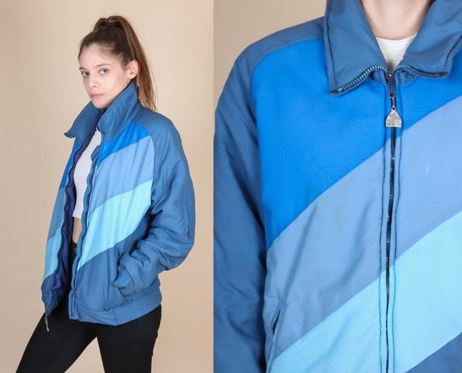 Flying Apple Vintage 80s Color Block Puffer Ski Jacket - Extra Small