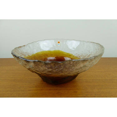 Humppila Glass Bowl | Pertti Santalahti | Kivi Series | 1970s | Signed 