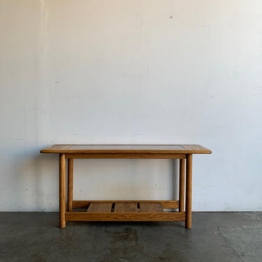 Lou Hodges style oak console table 