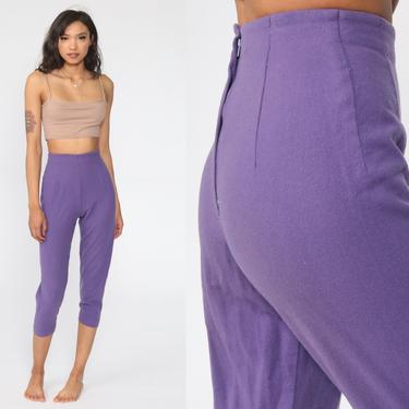 50s Capri Trousers Purple Wool Pants 1950s Pants Super High