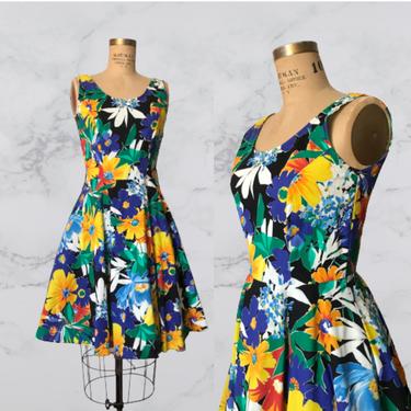 1980's Tropical Party Dress 