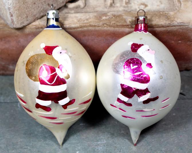 antique hand painted glass christmas ornaments