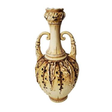 Antique Ceramic Amphora Works Corn Series - Decorative Pitcher Vase Art Pottery - Stamped 3002 