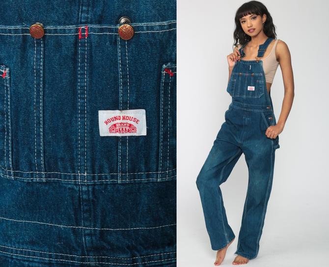 Denim Overalls Pants S -- Roundhouse Jeans 80s Denim Bib