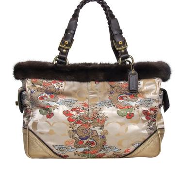 Coach - Beige Dragon Chinoiseries Satin Handbag w/ | Current