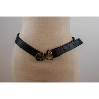 1990’s | Moschino | Vintage Peace and Love Leather Belt 