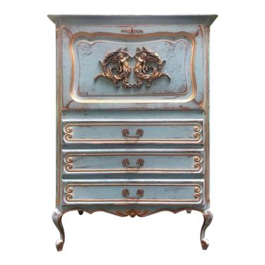 Turn of the Century French Provincial Drop Front Cabinet 