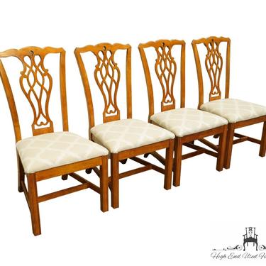 Set of 4 AMERICAN OF MARTINSVILLE Knotty Alder Wood Traditional Style Dining Chair 2449-531 