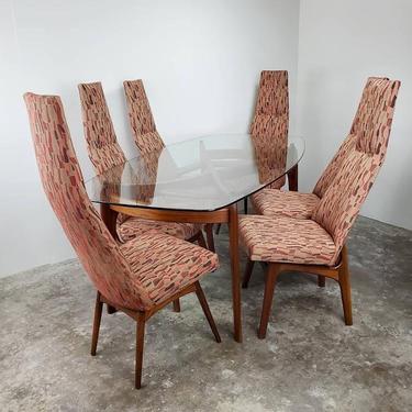 Adrian Pearsall Dining Set with 2179 - T Compass Table and (6) 2051 - C Highback Dining Chairs (Please Read Shipping Info & Instructions) 