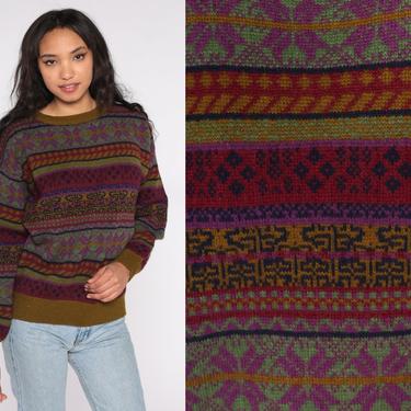 Ecuadorian Wool Sweater 90s Fair Isle Snowflake Print | Shop Exile