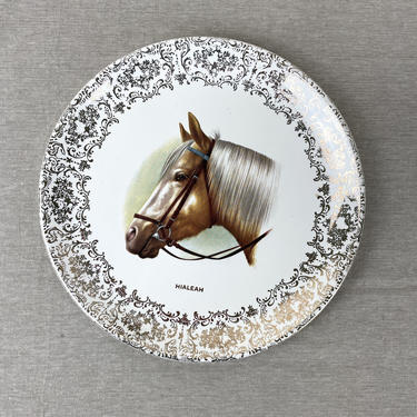 Hialeah horse souvenir decorative plate - 1950s Florida race track souvenir 