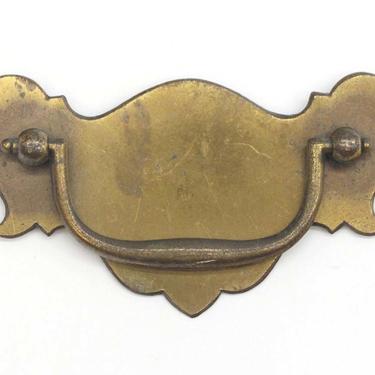 Vintage 4.375 x 4.375 Brass Plated Steel Ball Tip Butt Door Hinge