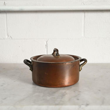 vintage french lidded copper pot