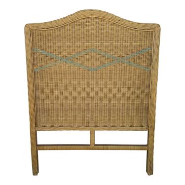 COMING SOON - Vintage Coastal Boho Chic Woven Rattan Natural Wicker Twin Headboard